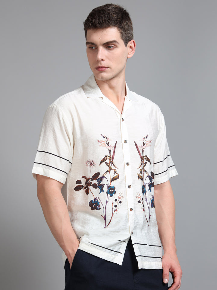 Ivory Floral Resort Shirt