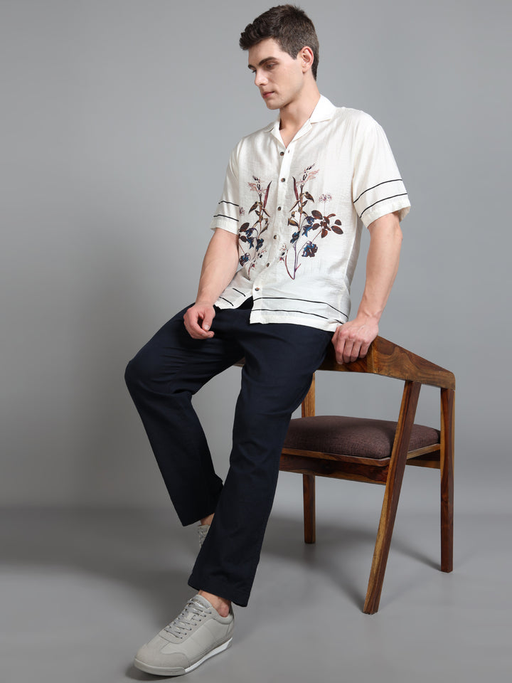 Ivory Floral Resort Shirt