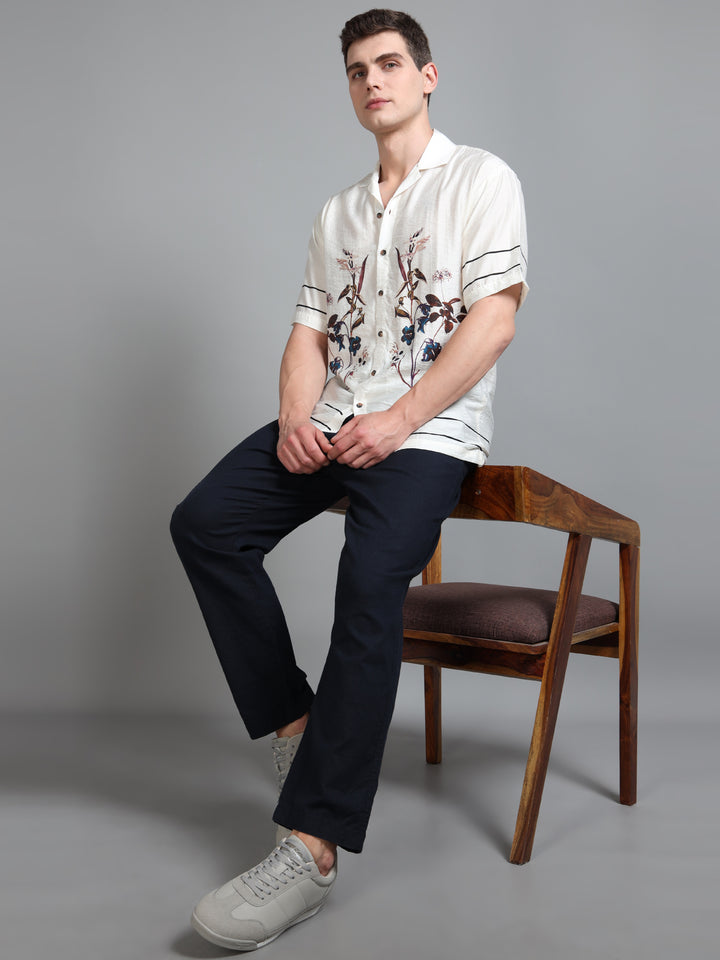 Ivory Floral Resort Shirt