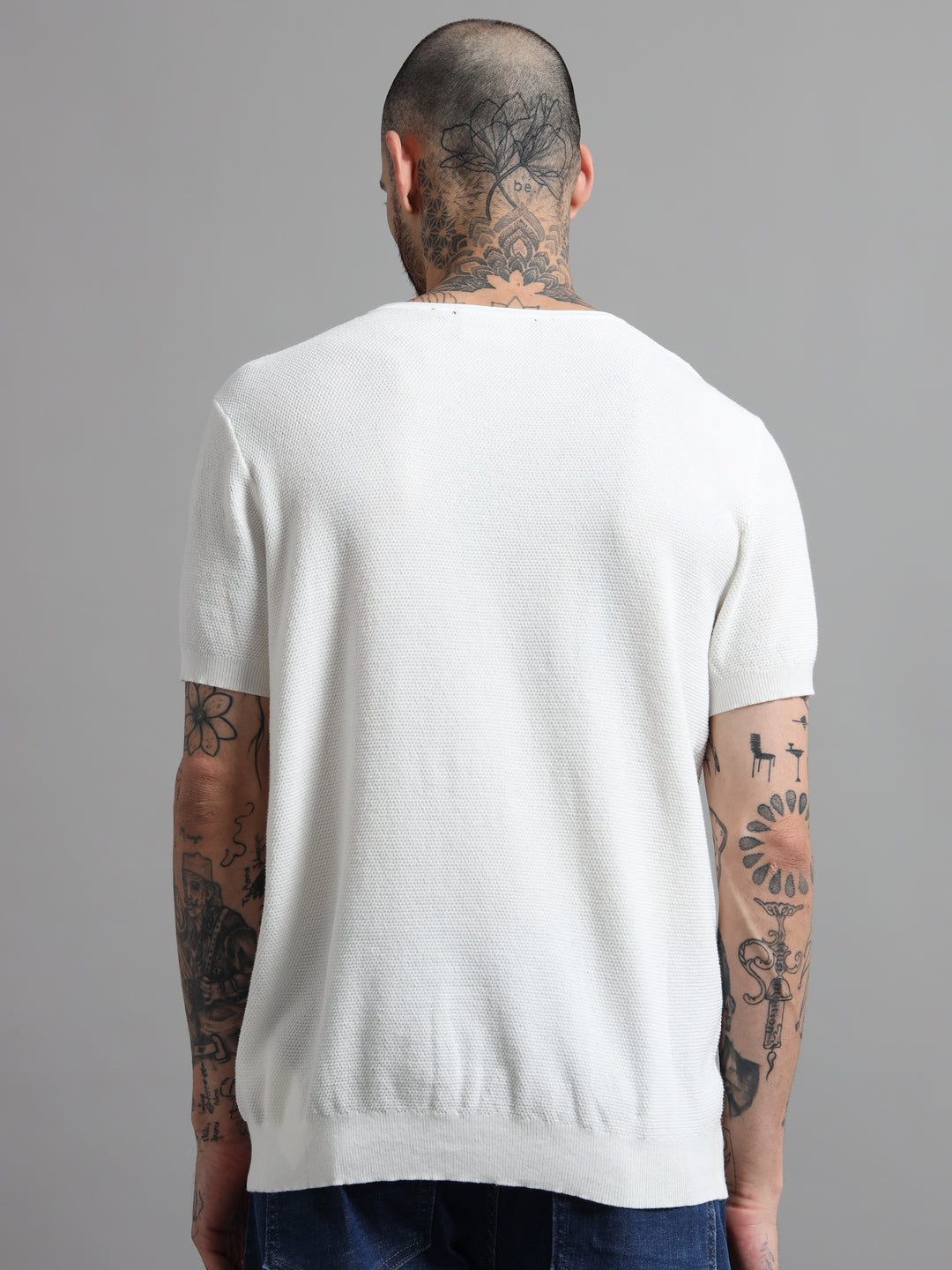 Men's Lightweight Knit V-Neck T-Shirt - White