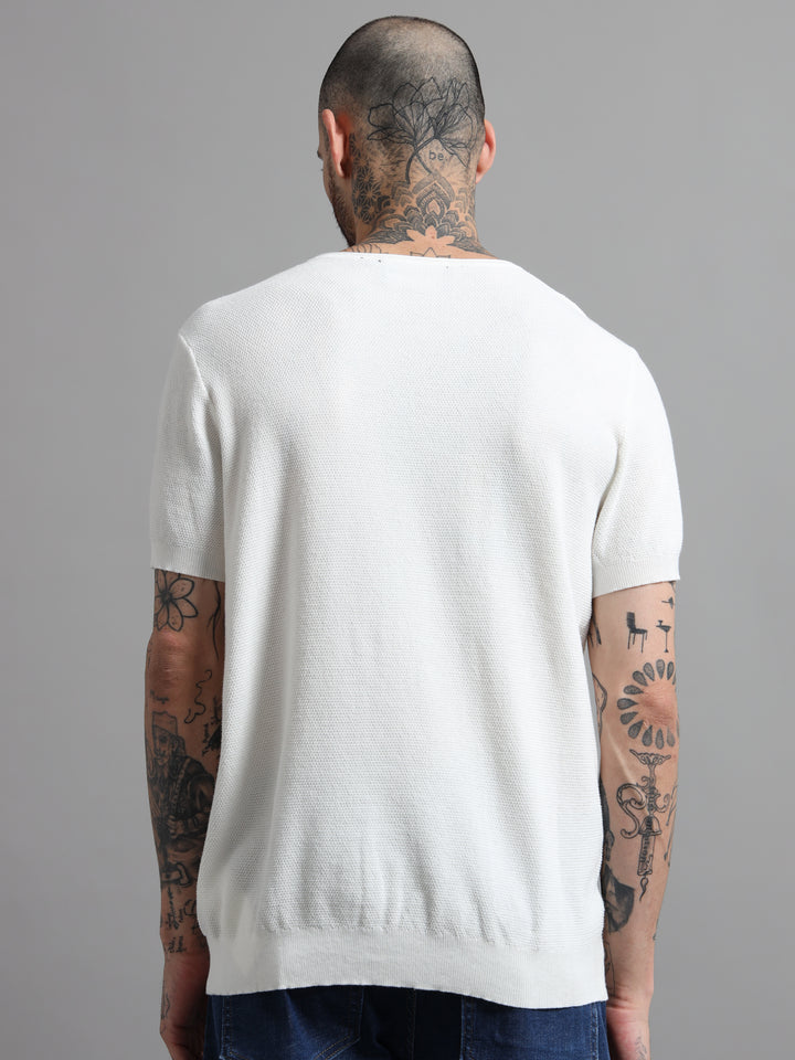 Men's Lightweight Knit V-Neck T-Shirt - White