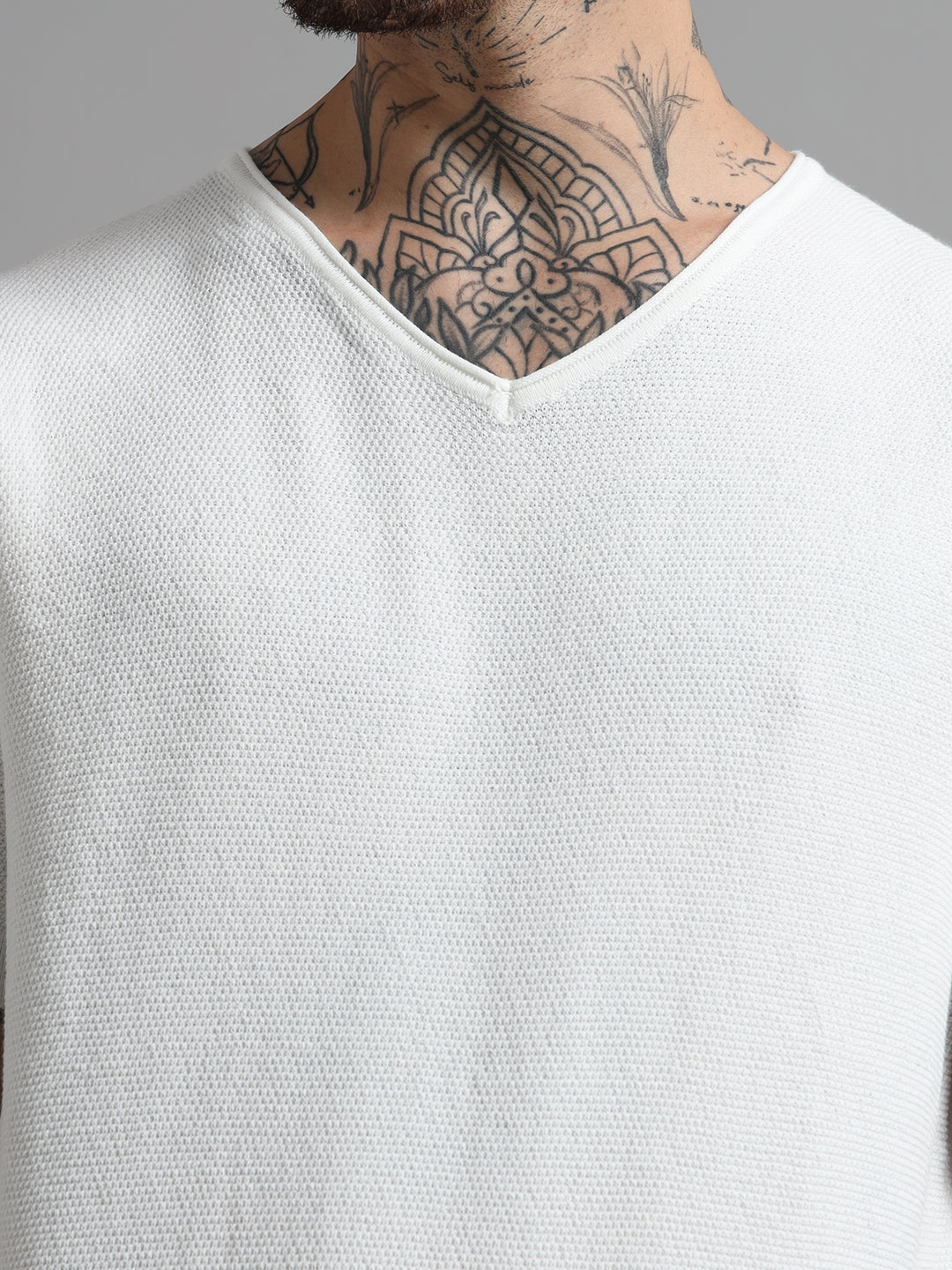 Men's Lightweight Knit V-Neck T-Shirt - White