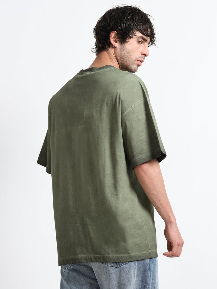 Abstract Ascension Olive Green T-Shirt