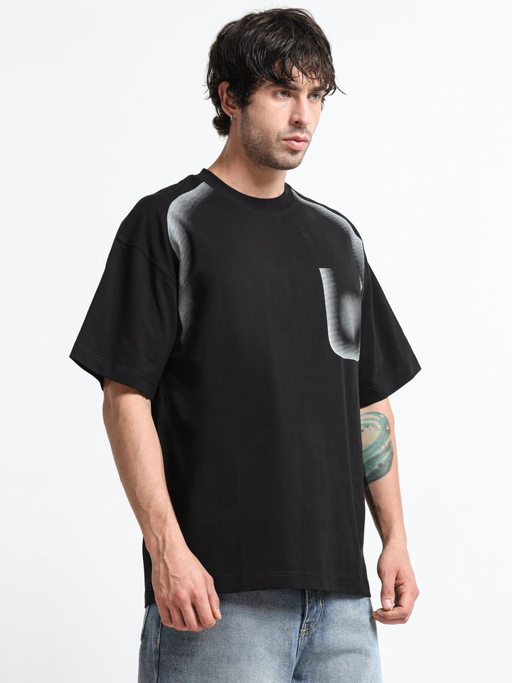 Tonal Pocket Black T-Shirt
