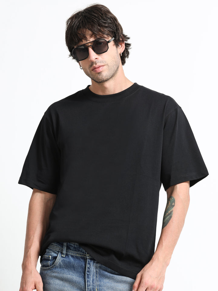 Core Stud Detail Jet Black T-Shirt
