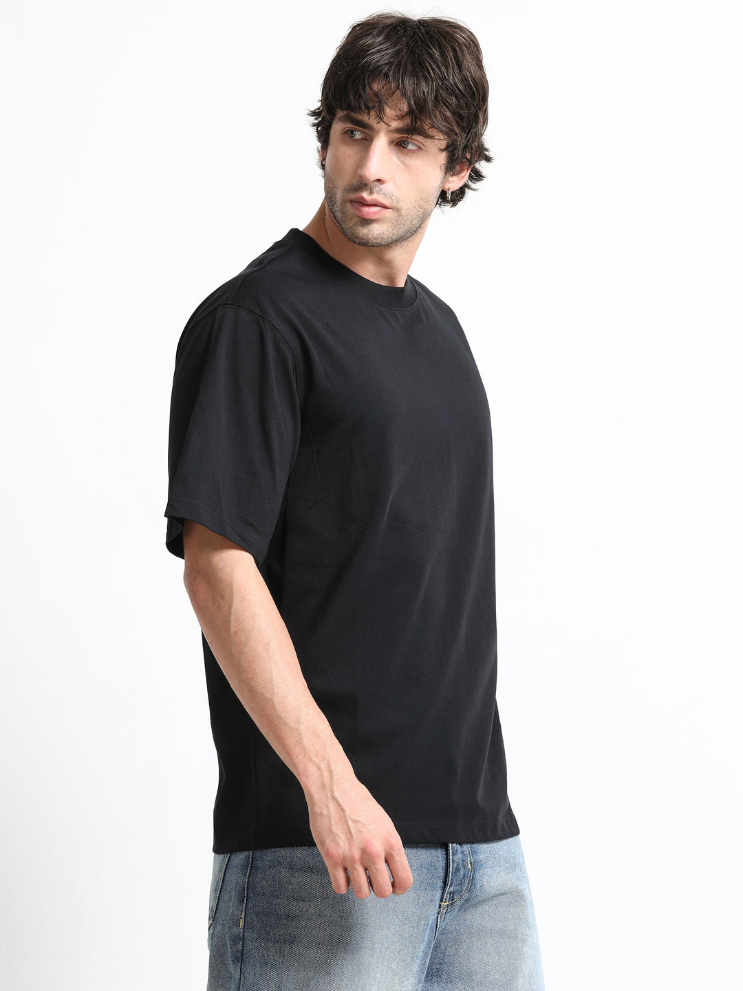 Core Stud Detail Jet Black T-Shirt