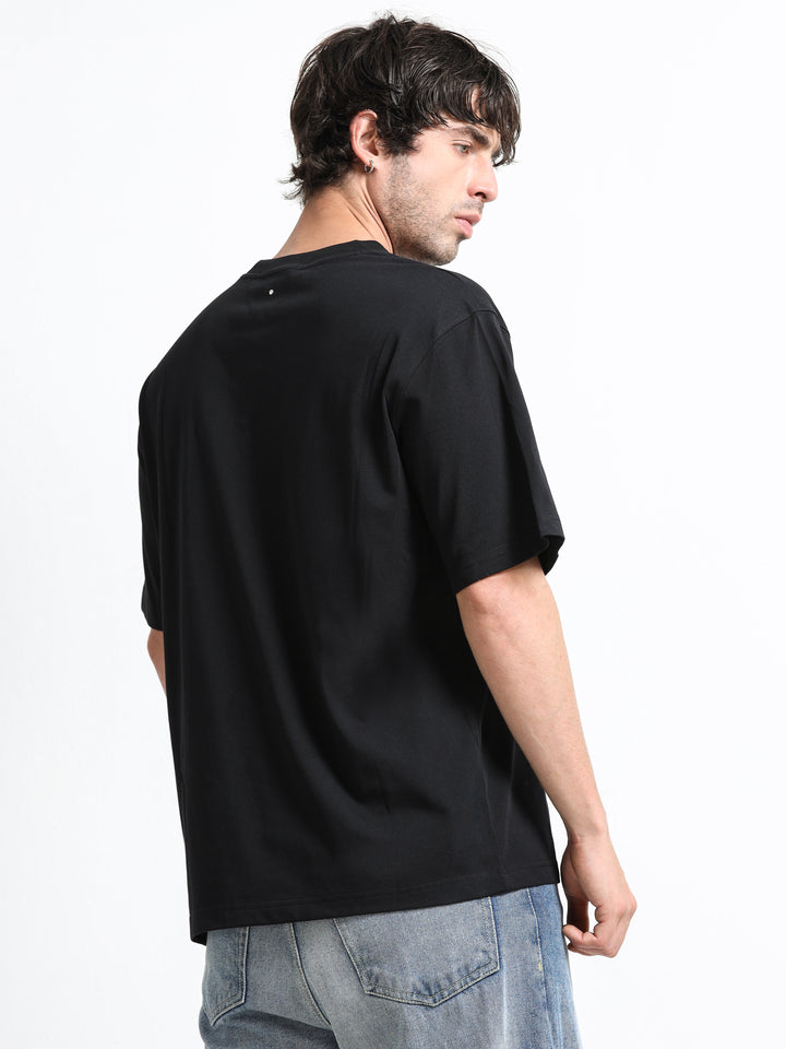 Core Stud Detail Jet Black T-Shirt