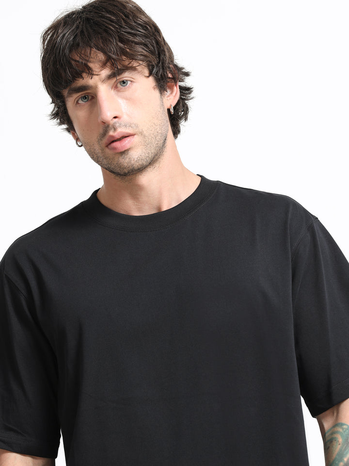 Core Stud Detail Jet Black T-Shirt