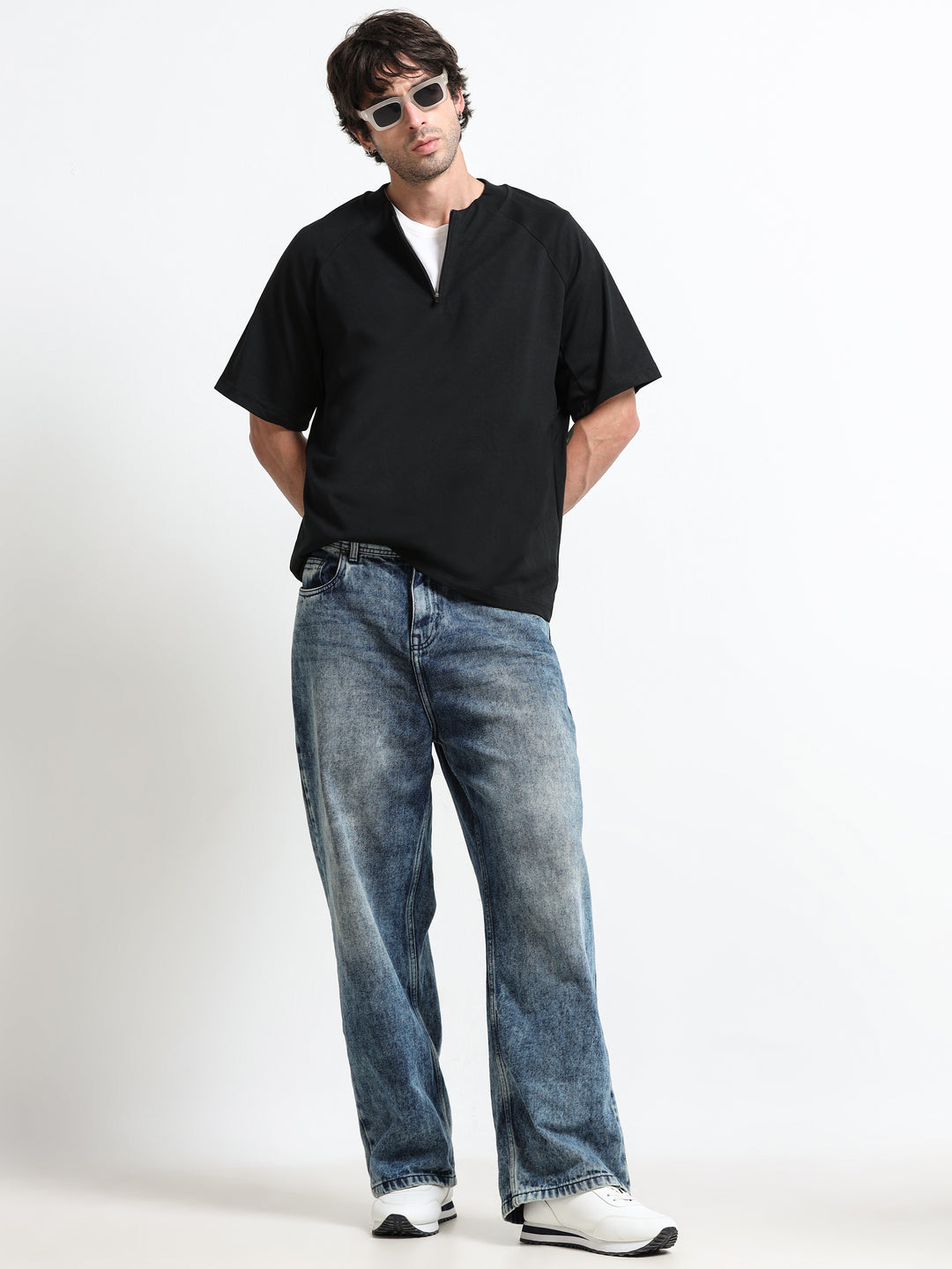 Refined Zipline Jet Black T-Shirt