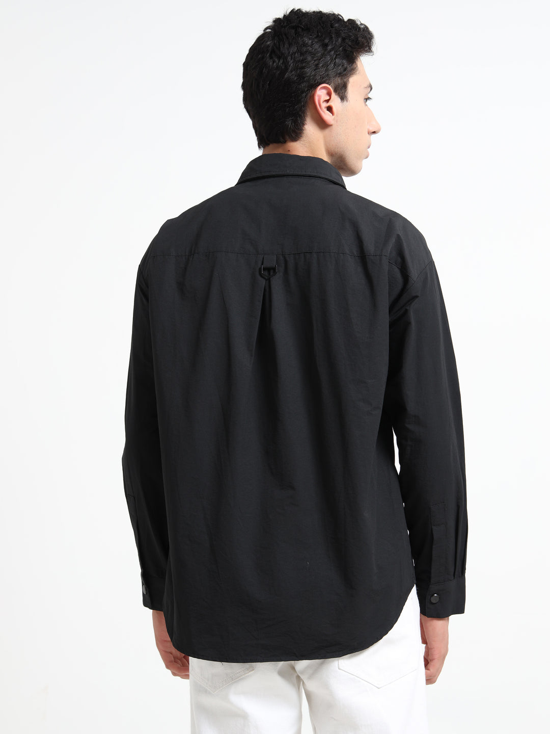 Heavyweight Utility Shirt with Cargo Pockets - Black