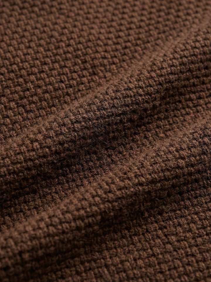 Serano Textured Knit Polo – Cocoa
