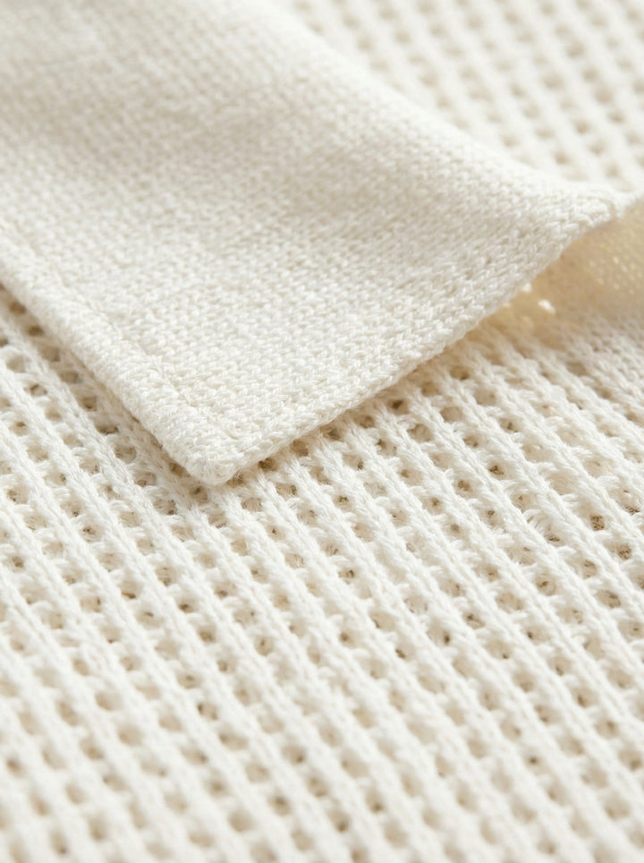 Belvaro Dual Pocket Knit Polo – White