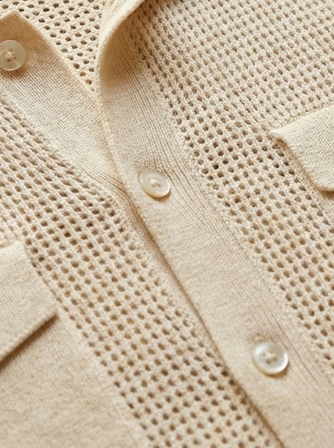 Belvaro Dual Pocket Knit Polo – Beige