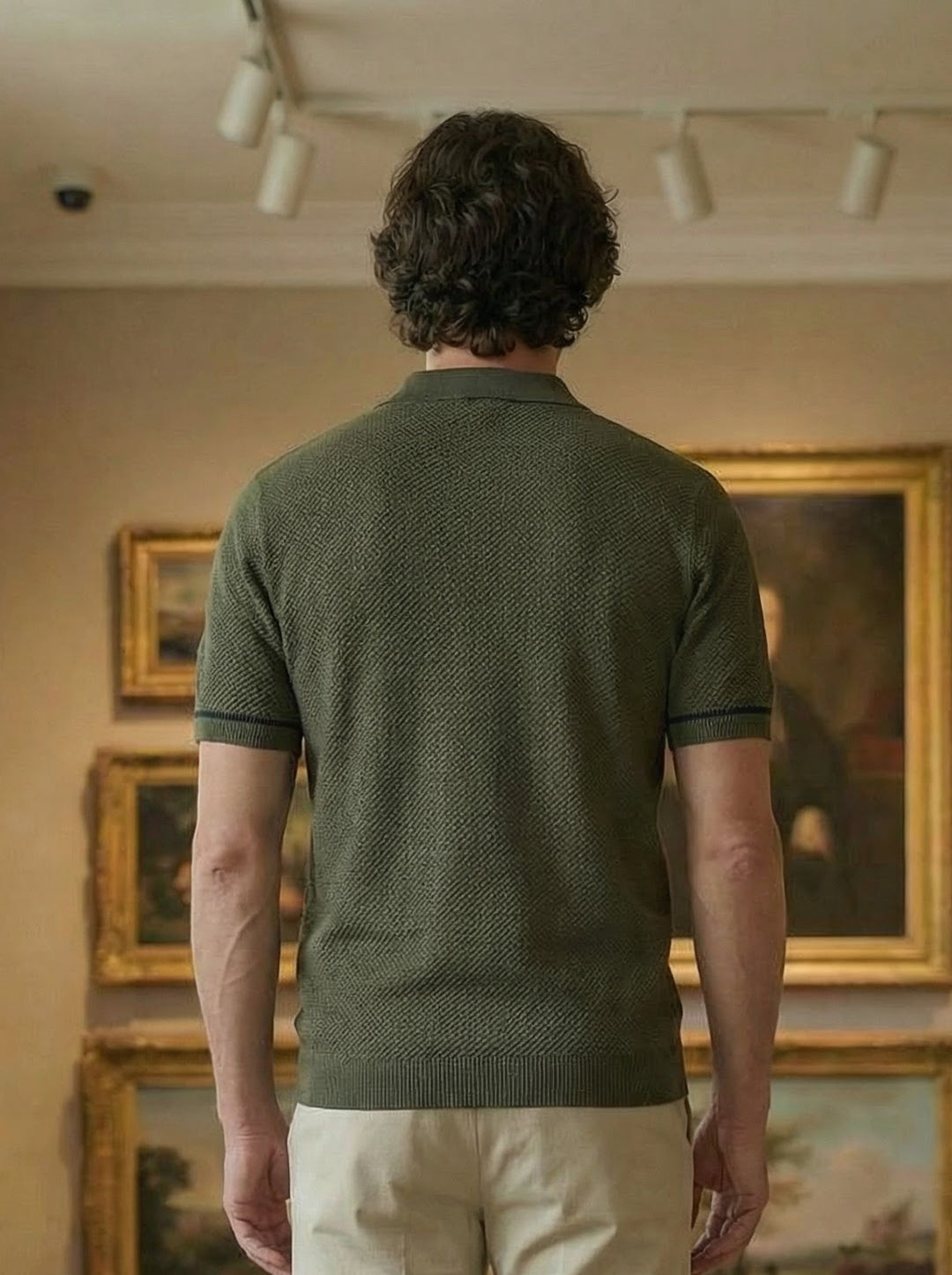Verano Micro-Textured Knit Polo – Olive