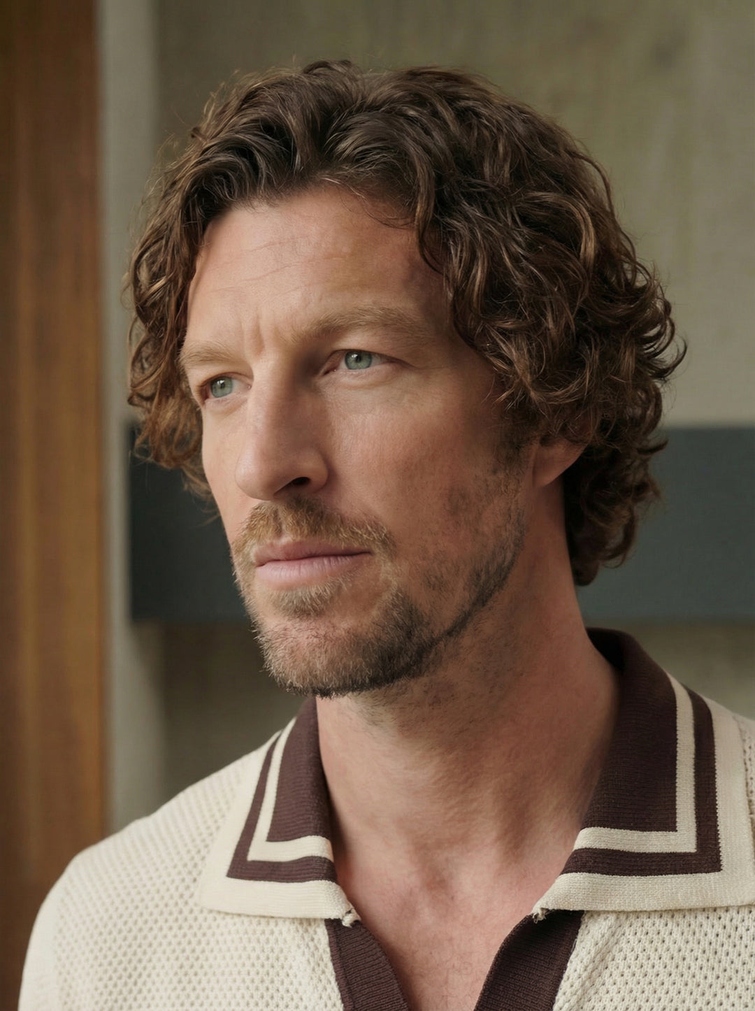 Monaco Knit Polo – Cream/Brown