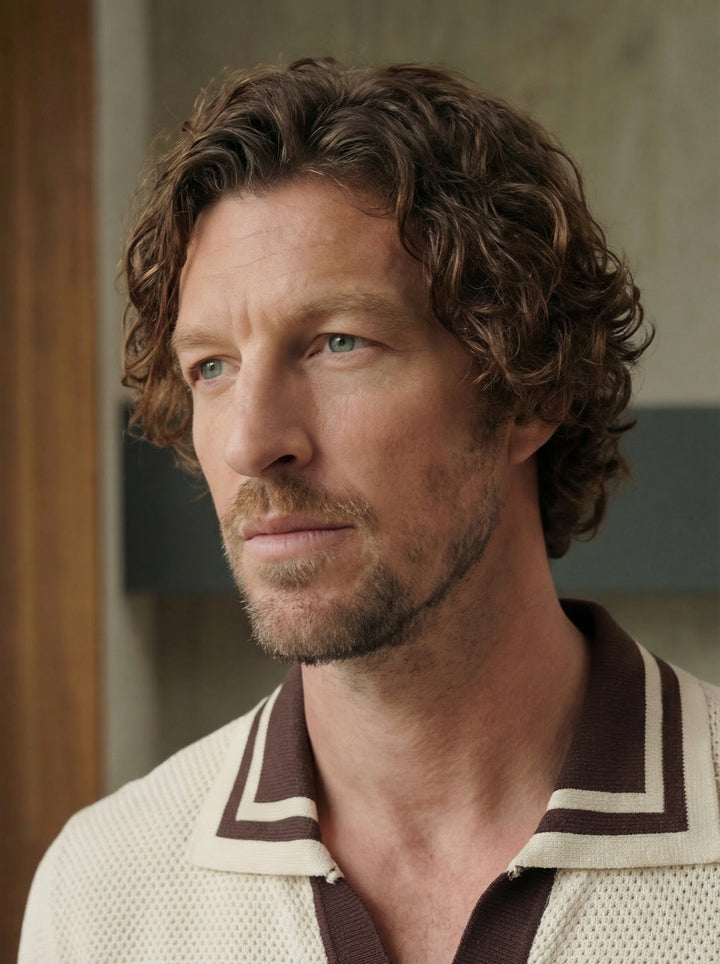 Monaco Knit Polo – Cream/Brown
