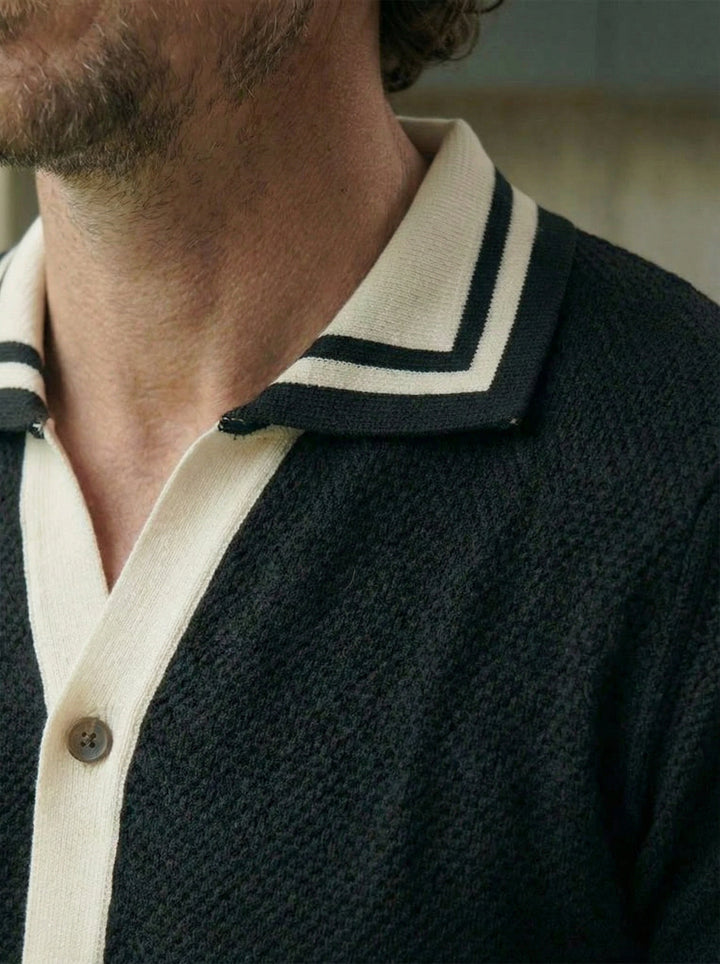 Monaco Knit Polo – Black