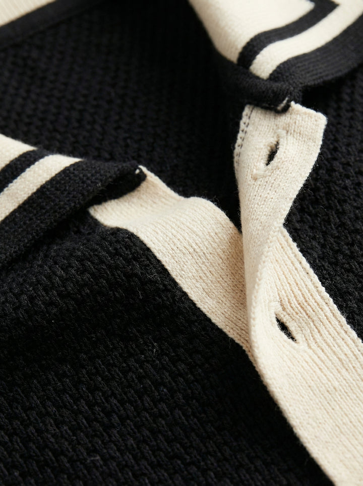 Monaco Knit Polo – Black