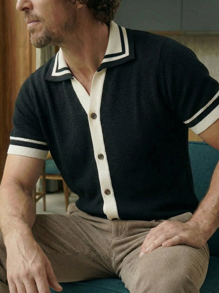 Monaco Knit Polo – Black