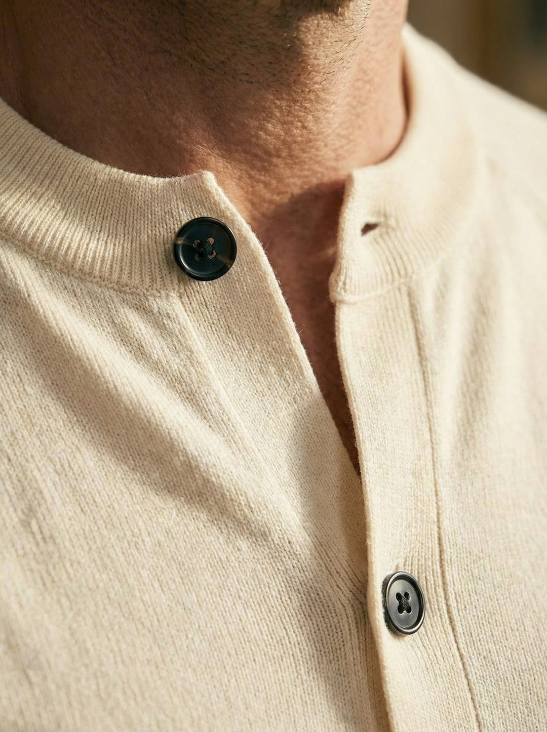 Valmere Knit Button Polo - Beige