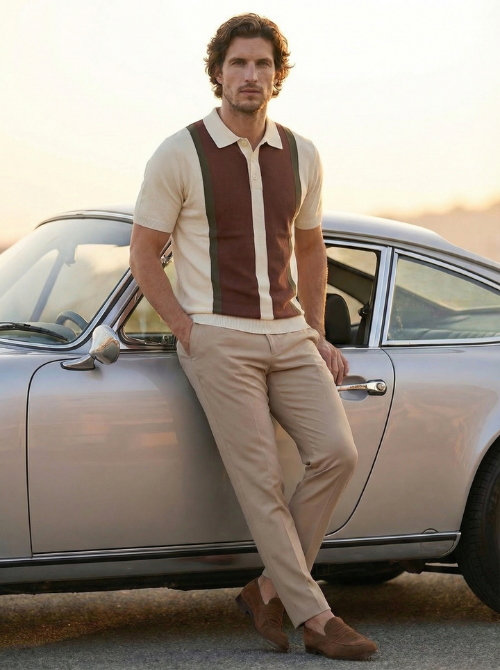 Orlento Knit Polo – Tuscan Ember