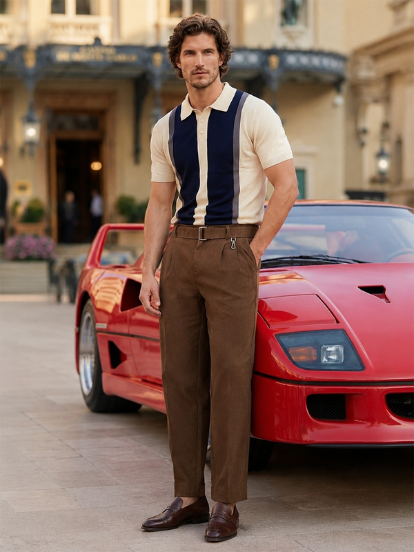 Altavio Utility Tailored Trouser – Espresso Brown