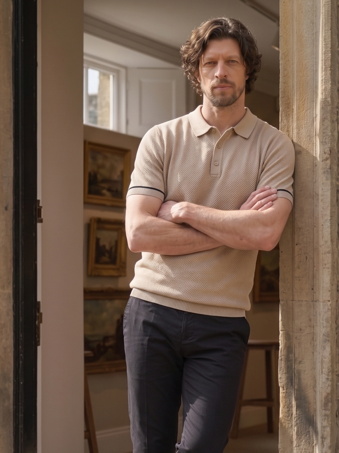 Verano Micro-Textured Knit Polo – Sand