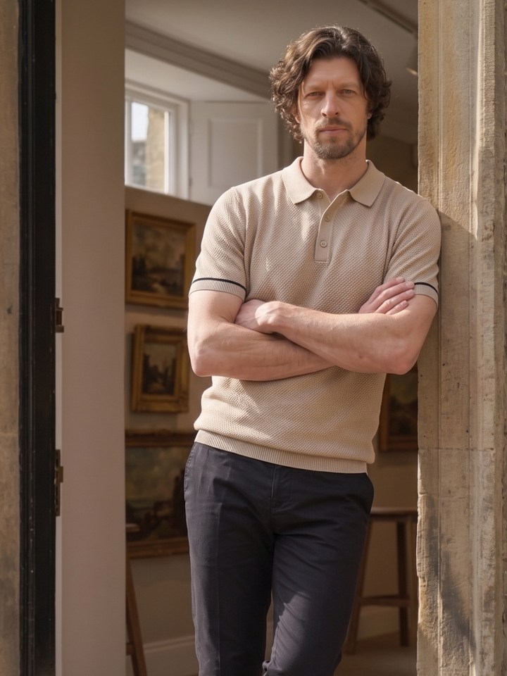Verano Micro-Textured Knit Polo – Sand