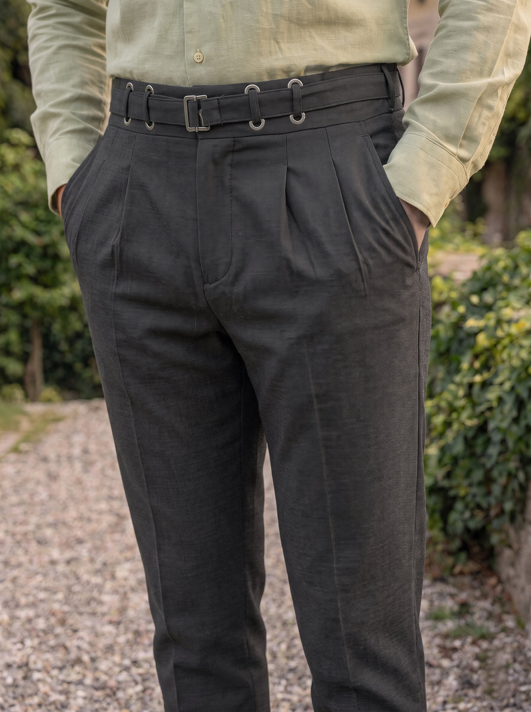Benson Pleated Tailored Trouser - Grey