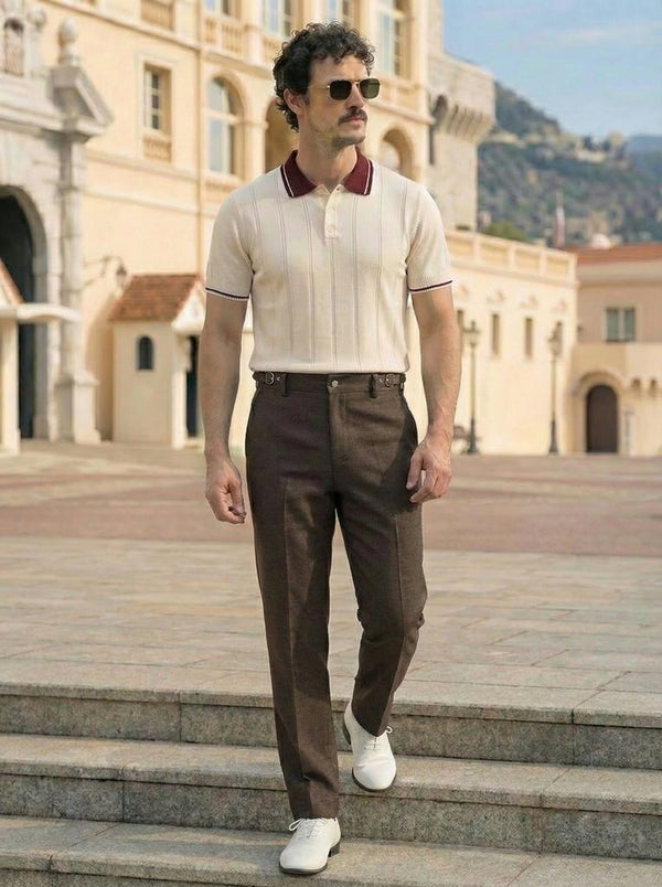 Marcello Side-Tab Tailored Trouser – Espresso Brown