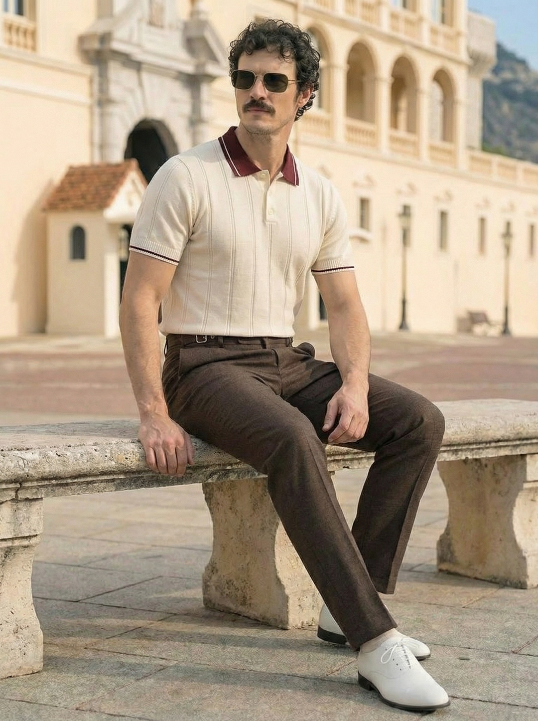 Marcello Side-Tab Tailored Trouser – Espresso Brown