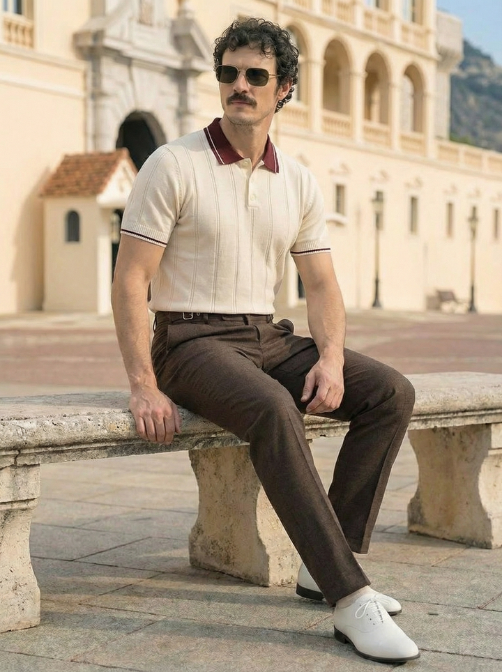 Marcello Side-Tab Tailored Trouser – Espresso Brown