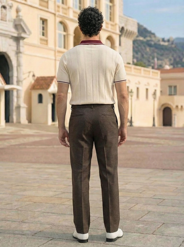 Marcello Side-Tab Tailored Trouser – Espresso Brown