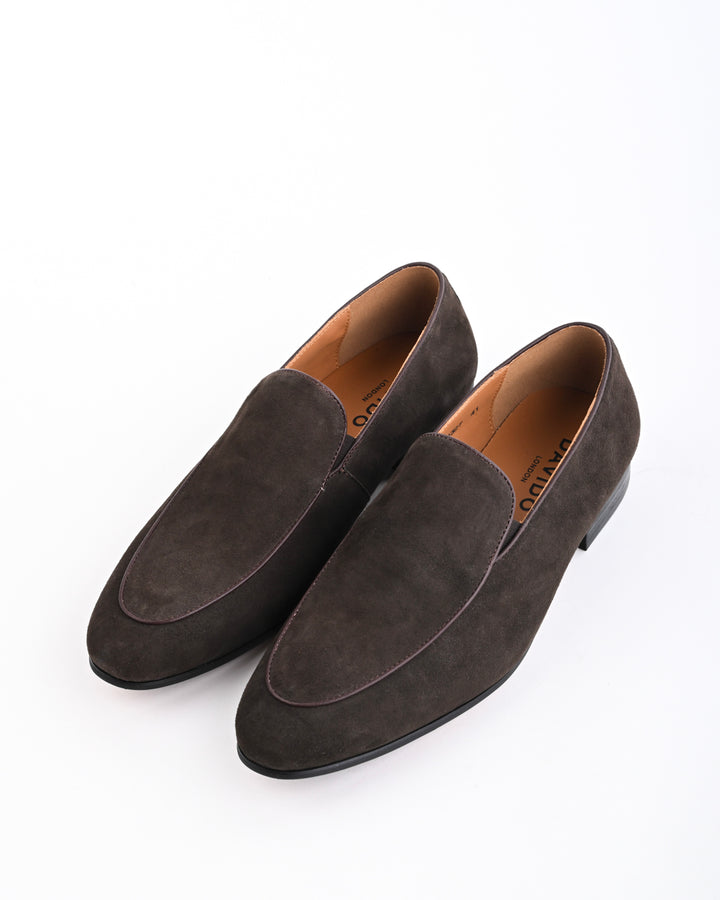 Cordwain Riviera Suede Loafers – Espresso Moss