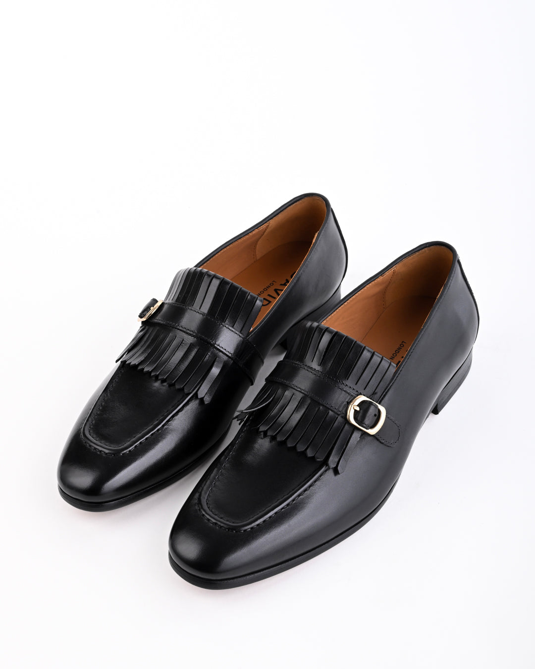 Cordwain Monaco Fringe Monk Loafers – Onyx Black