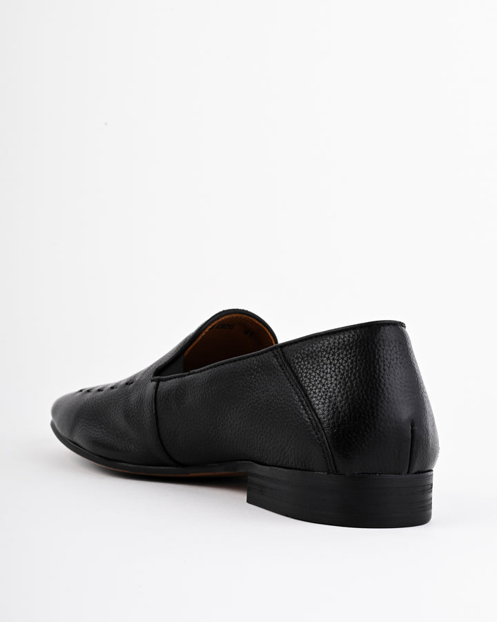 Cordwain Valceno Leather Loafers – Onyx Grain