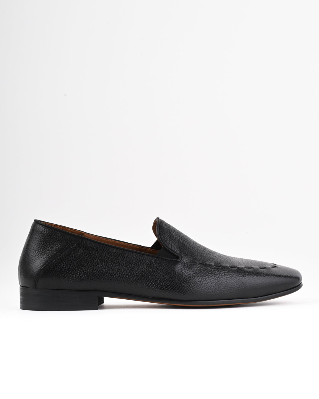 Cordwain Valceno Leather Loafers – Onyx Grain