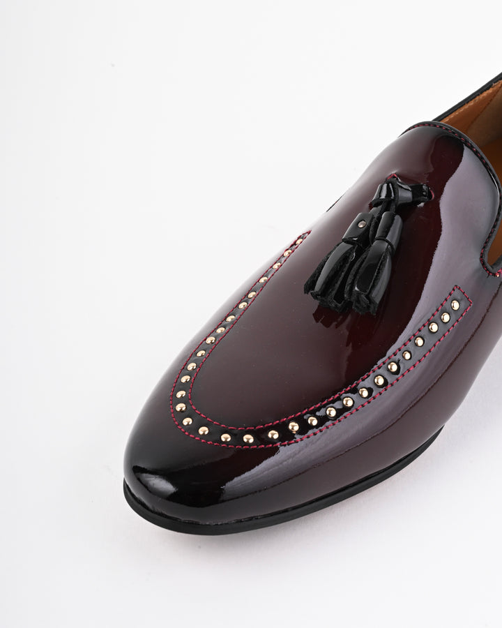Cordwain Valmont Patent Tassel Loafers – Crimson Noir