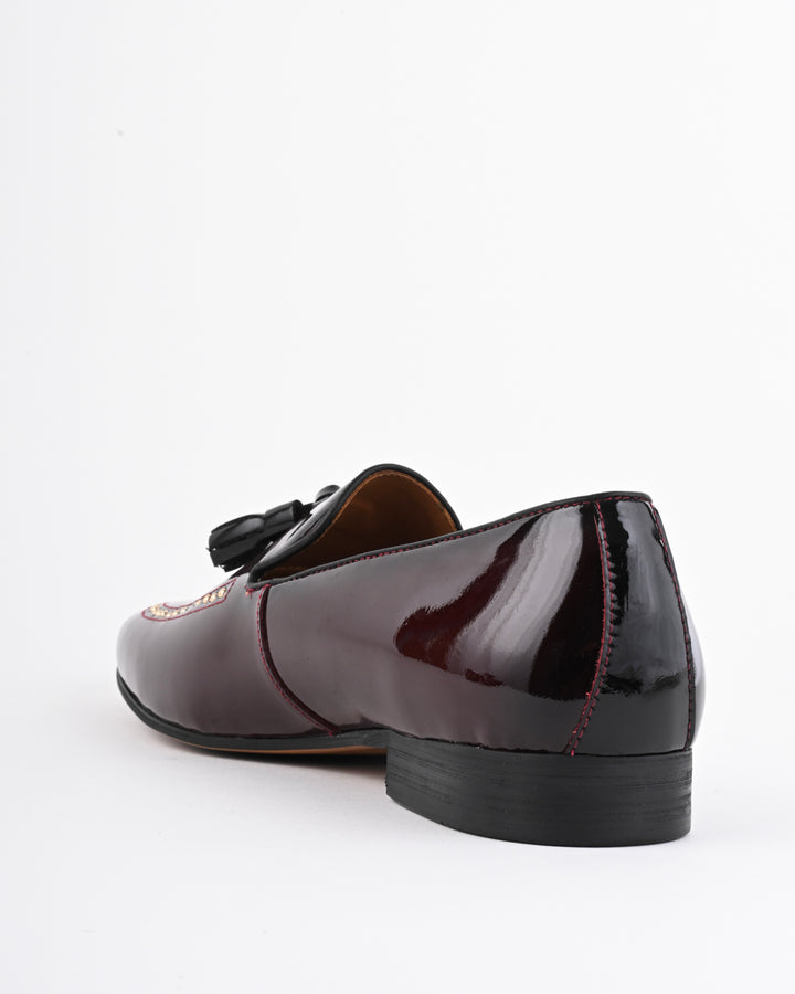 Cordwain Valmont Patent Tassel Loafers – Crimson Noir