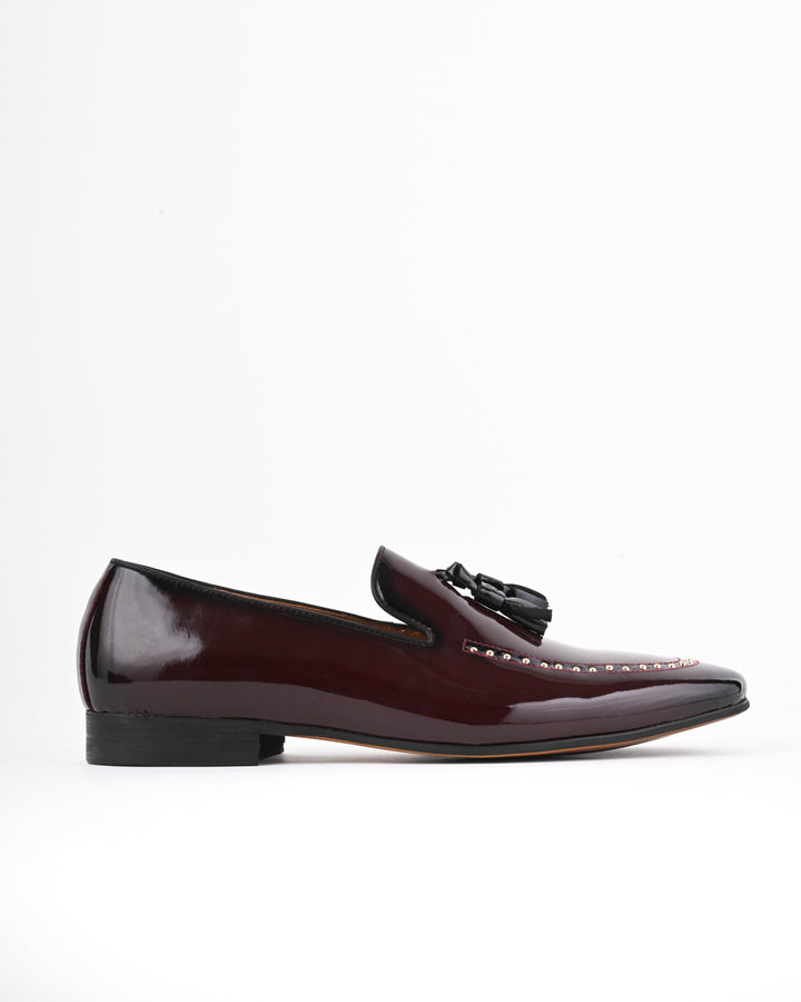 Cordwain Valmont Patent Tassel Loafers – Crimson Noir