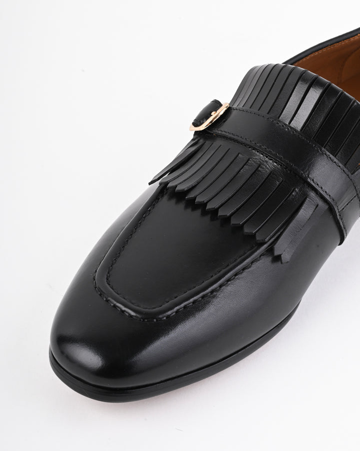Cordwain Monaco Fringe Monk Loafers – Onyx Black