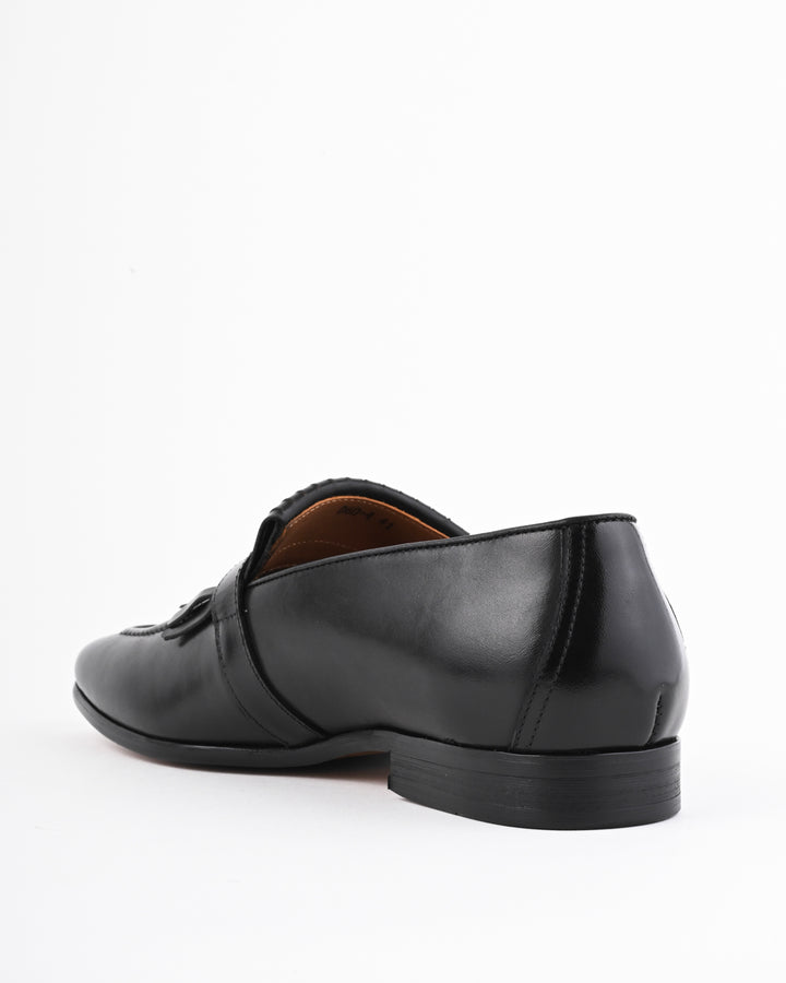 Cordwain Monaco Fringe Monk Loafers – Onyx Black