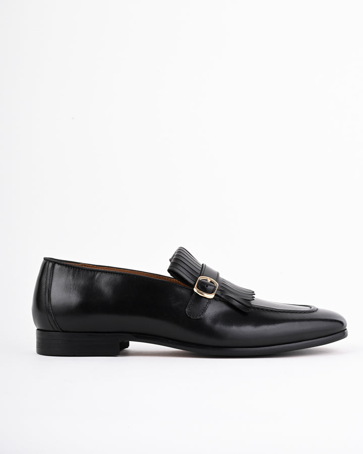 Cordwain Monaco Fringe Monk Loafers – Onyx Black