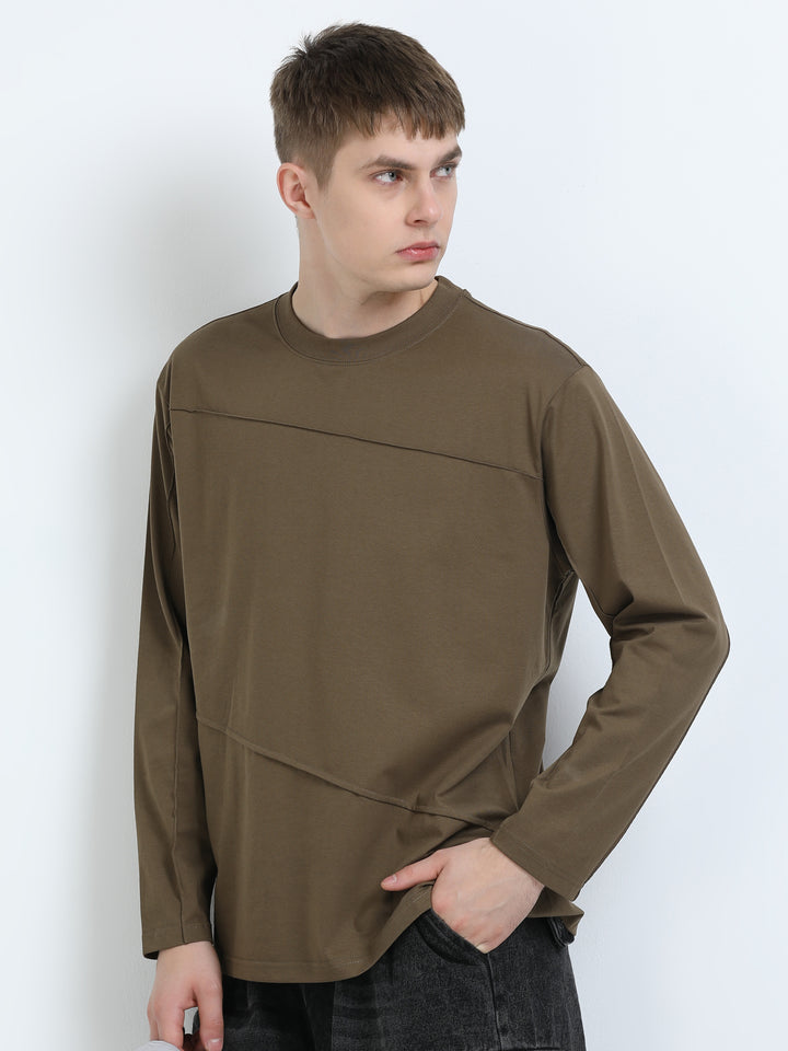 Asymmetric Panel Long-Sleeve Tee