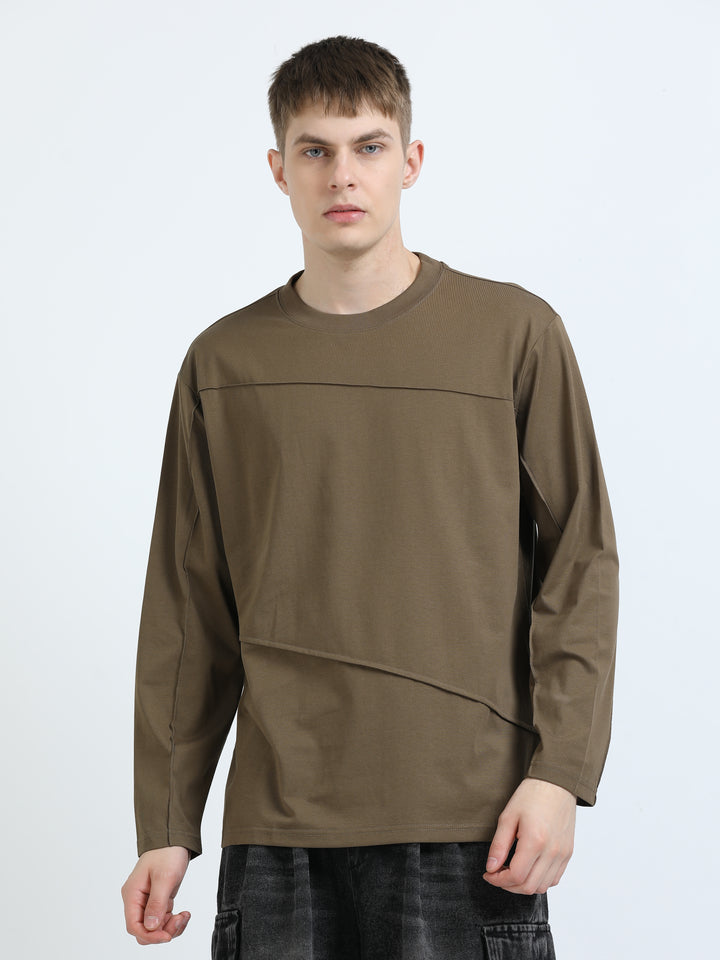 Asymmetric Panel Long-Sleeve Tee