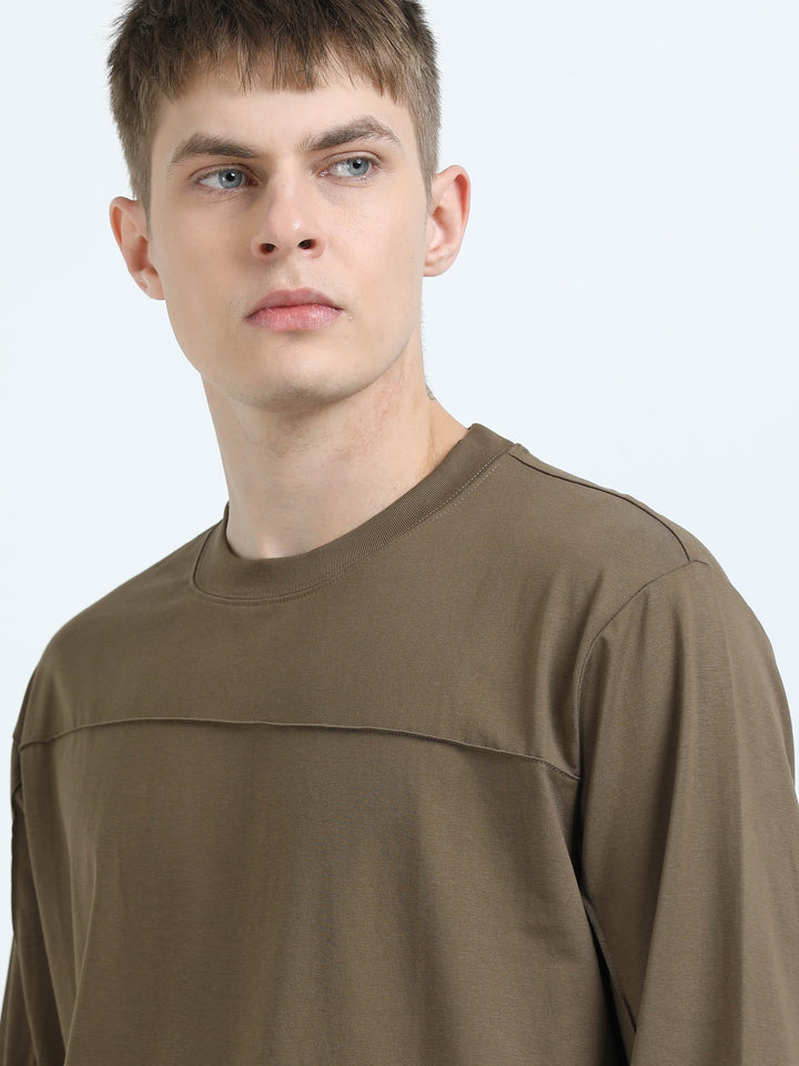 Asymmetric Panel Long-Sleeve Tee
