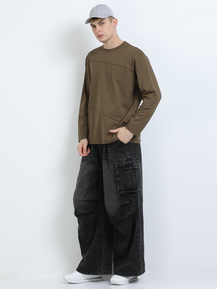 Asymmetric Panel Long-Sleeve Tee
