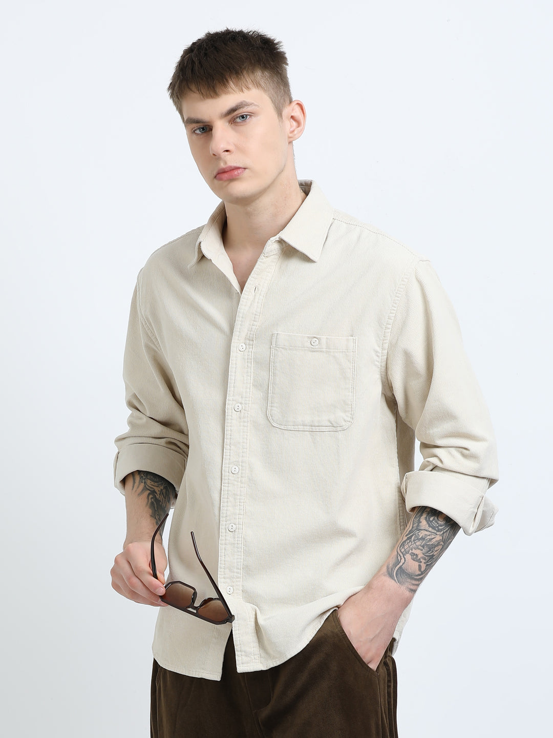 Textured Cotton Casual Shirt