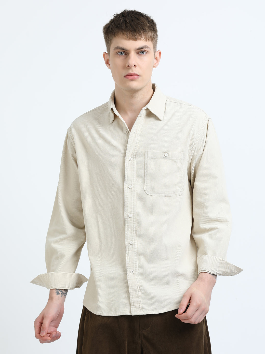 Textured Cotton Casual Shirt