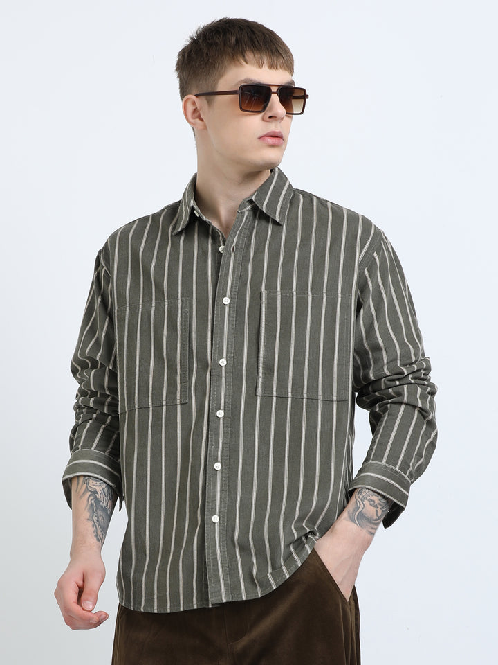 Vertical Striped Cotton Shirt